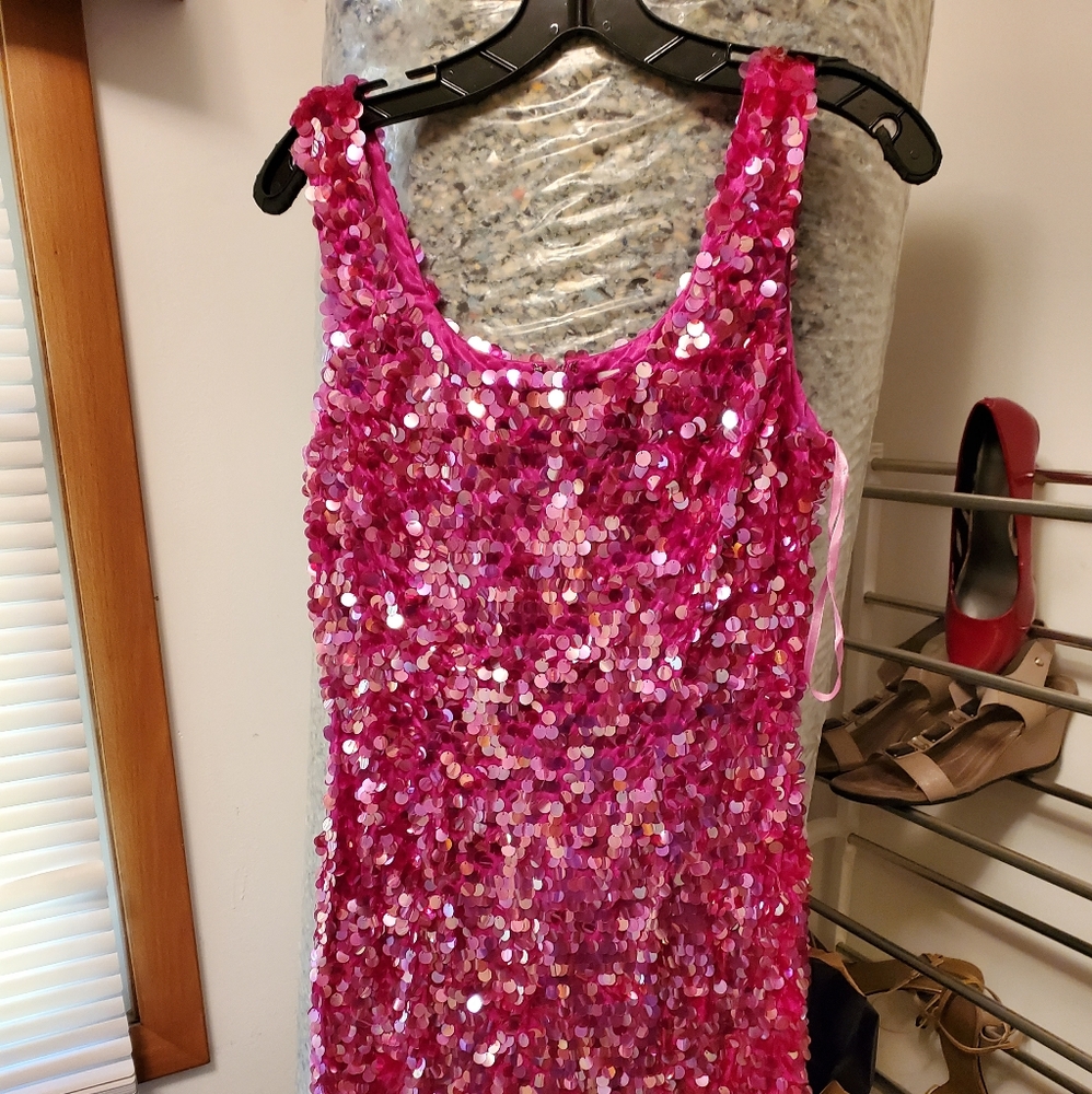 Pink sequin sparkle dress